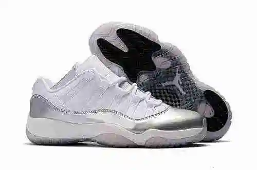 AJ11 Corte bajo plateado blanco 40-47