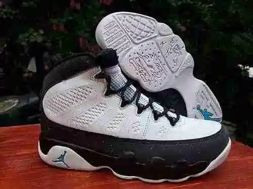 AIR JORDAN9 Jordan 9.ª generación, blanco, negro, jade, 3M, zapatos para hombre, 40-47, enviados