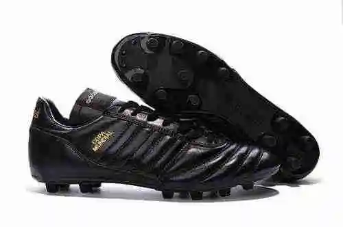Llegó/Llegó) Capa All Black Gold Adidas Copa Mundial FG - (Negro/Blanco) Hecho en Alemania tamaño: e