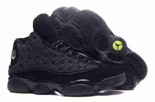 AJ13 Nueva combinación de colores: malla negra [gato negro] True Eye Authentic Super A zapato para h