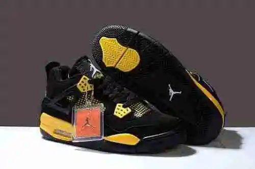JORDAN4 Negro Amarillo Super A Envío 8-13