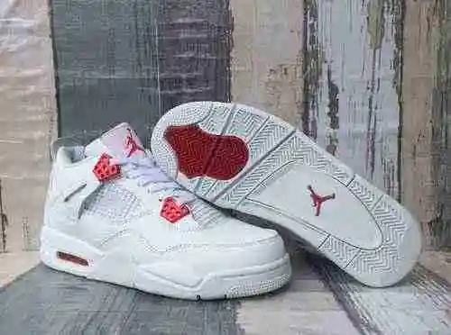 Zapatillas AIR JORDAN4 Blanco Rojo (Hebilla) Hombre 40-47