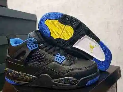 AIR JORDAN4 Jordan Dan 4ta Generación Negro Azul Amarillo 40-47