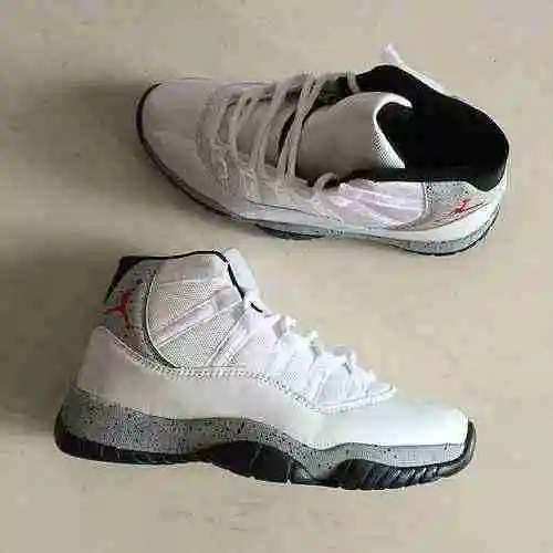 AJ11 Nuevo color blanco gris punteado zapatos de hombre 40-47 enviados