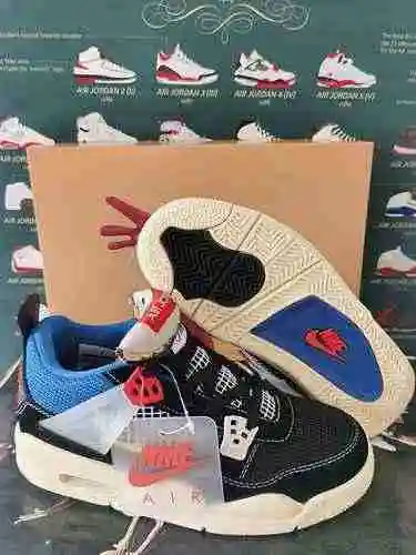 Jordan 4 Negro Azul Co marca 36-40