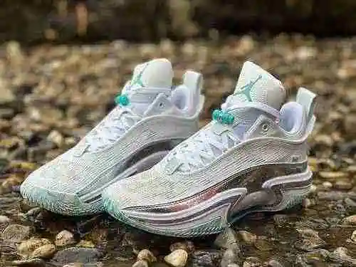 Air Jordan 36 PF "GUO" Plata Verde Menta Guo Ailun Zapatos de baloncesto prácticos profesi