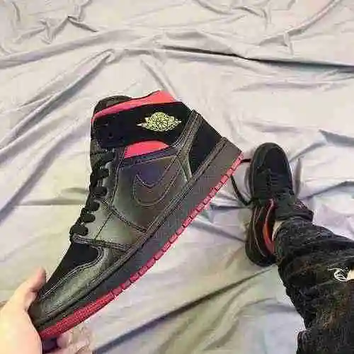 Jordan1 Negro Rojo Amarillo Último Tiro 36 47 Con Media Talla