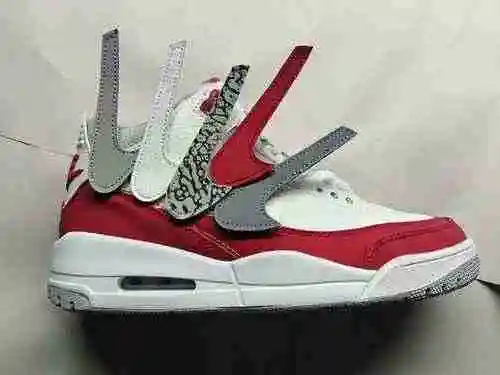 AJ3 Jordan Dan 3rd Generation Blanco Rojo Zapatos de hombre hechos a mano 40-47