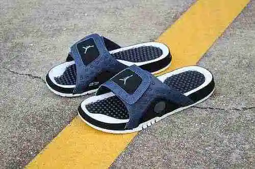 AJ13 Auténticas Pantuflas True Eye Todo Negro 36-46