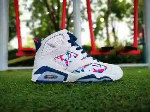 Air Jordan 6 Tie Dyed Pintura al óleo Colorido Zapato de mujer Auténtico de alta calidad 36 36.5 37.