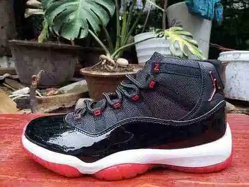 JORDAN 11 Negro Rojo/Blanco Negro JORDAN Zapatos Impresos Hombre 40-47