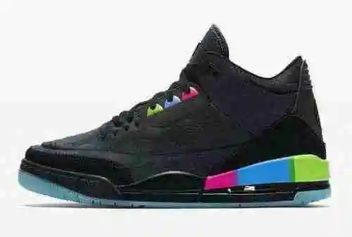 Jordan3 Negro Colorido Envío 36-47