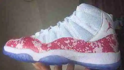 Jordan 11 High Top Blanco Gris Blanco Rosa Patrón De Serpiente Hombres 40-47