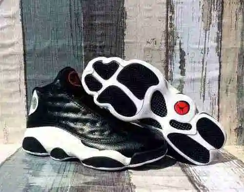 JORDAN 13 Blanco y Negro (Reflectante 3M) Zapatos para Hombre y Mujer 36-47