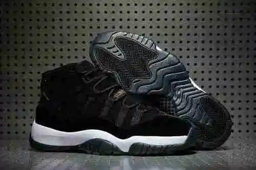 AJ11 plumón de ganso negro y dorado blanco y negro 36-47