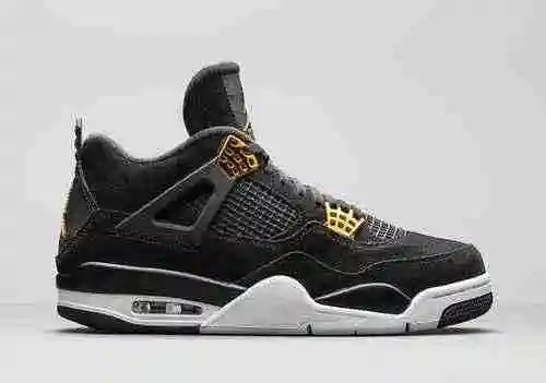 AJ4 Black Gold 40-46 Etiqueta verdadera del segundo piso para hombres con tamaño medio