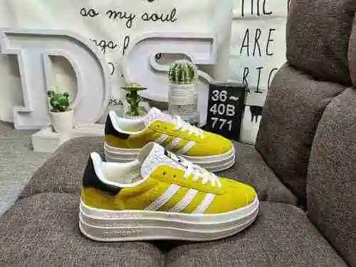 771DAdidas Originals Gazelle Bold W Clover Suela gruesa de tres capas Low Top Retro Versátil Casual 