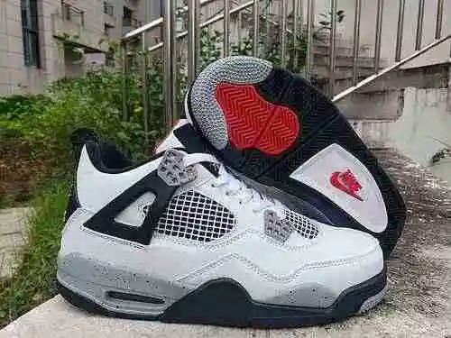 AIR JORDAN4 Jordan Dan 4ta generación Nuevo color a juego Blanco Negro Gris 40-47