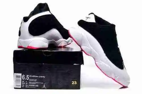 AIR JORDAN 13 Low Top Negro y Blanco Rosa Super A Zapato Mujer 36-40