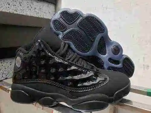 AIR JORDAN13 Zapato de hombre con parte superior de cuero lacado negro 40-47
