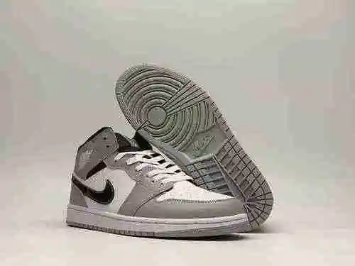 AJ1 negro, blanco, gris 36~47