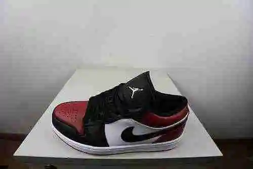 Jordan 1st Generation Low Cut Negro Rojo Dedos del pie 36-46