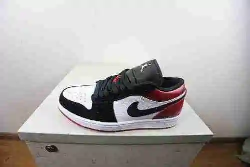 Jordan 1ª generación de corte bajo negro, rojo y blanco 36-46