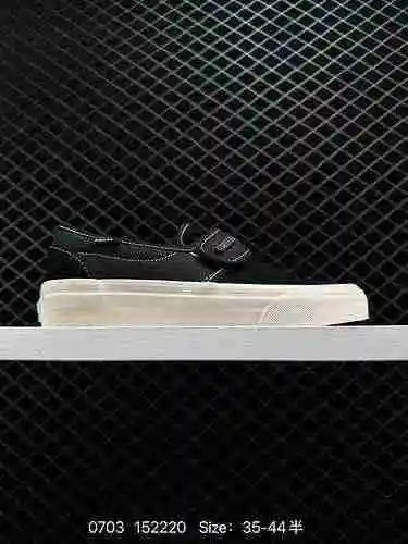 Wear of Fog x Vans Slip-On 47 V DX High Street Zapatos de lona Lazy Man en blanco y negro con velcro