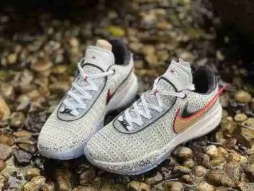 Nike LeBron 20 EP James 20th Generation Gris Blanco Rojo Zapato de baloncesto de combate profesional