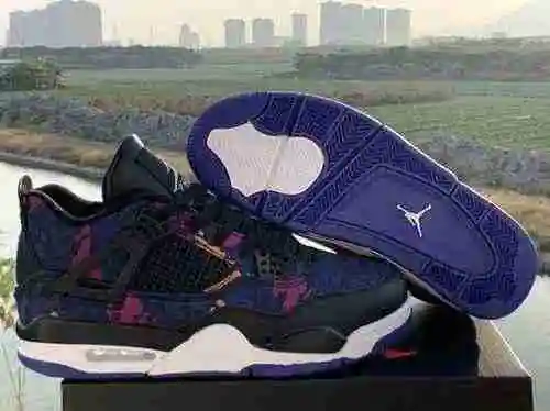 Oficial Air Jordan 4 Rush Violet Tiger Camo Super A 40 #~47#
