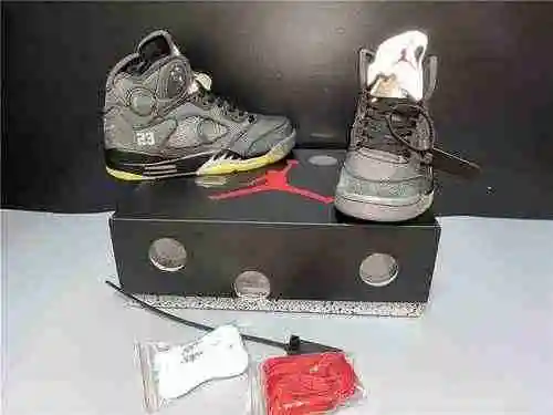 Caja original Jordan Dan 5ta generación Air Jordan 5 x off white AJ5 ow 3M lengua reflectante marca 