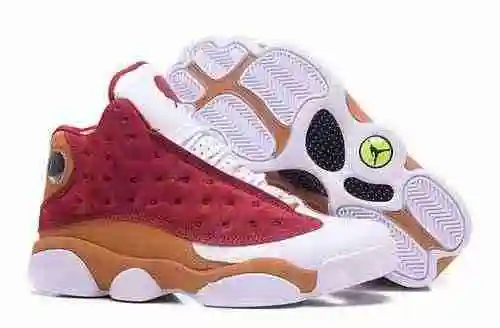 AJ13 nueva combinación de colores - Baijiu rojo y amarillo [Ellis - All Star] zapatos de hombre súpe