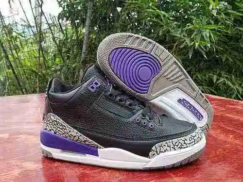 AIR JORDAN3 Zapatillas Jordan Dan 3rd Generation Negro Morado Hombre 40-47
