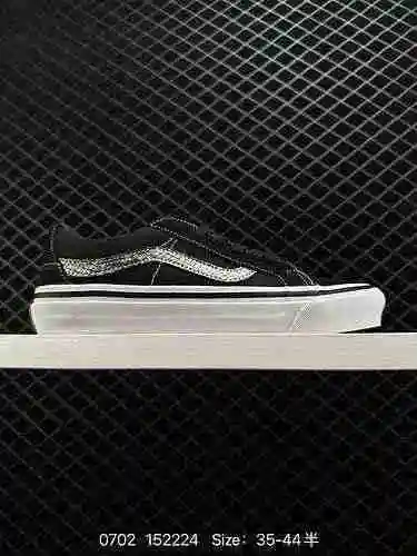2 nuevos envíos de Vans/Vans electrobordado a cuadros en blanco y negro, cordones de zapatos con est