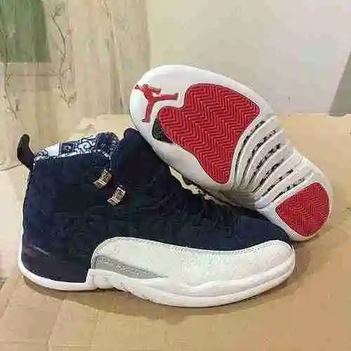 AIR JORDAN12/Jordan Dan 12.ª generación de alta frecuencia azul profundo rojo 40-47