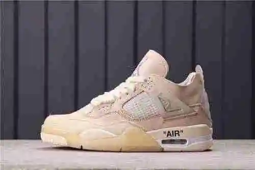 OFF WHITE x Air Jordan 4 SP WMNS Beige Blanco ID del producto: CV9388-100 Zapatos para hombre y muje