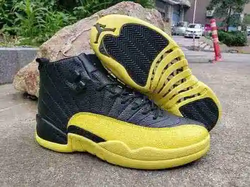 AIR JORDAN12 Zapato Jordan Dan 12th Generation Bumblebee para hombre 40-47