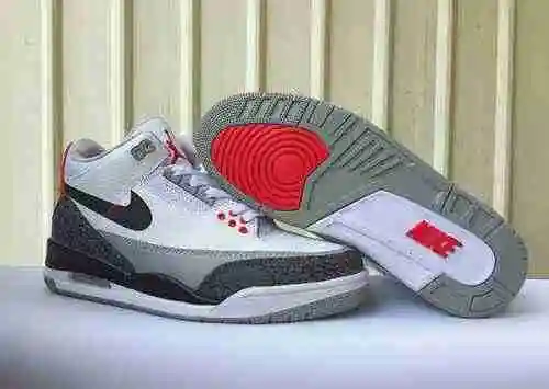 Zapato Hombre JORDAN3 Blanco Gris Rojo 41-47