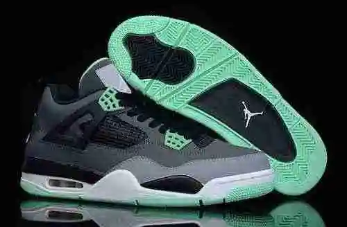 Jordan 4 de alta calidad súper 1:1, nuevo color a juego, verde pastizal, números de suela delantera 