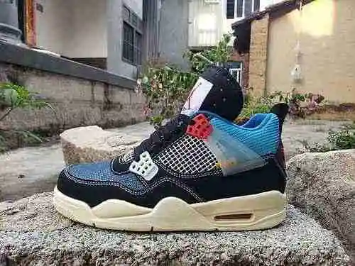 Jordan Dan 4th Generationｕｎｉｏｎ× AIR JORDAN4 números negros y azules 7-13