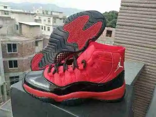 AJ11 Nuevo color a juego Zapatos de hombre rojo y negro 40-47 Enviado