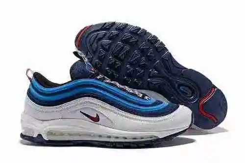 Nike Air Max 97 SE Retro Air Cushion Zapato para correr versátil "Azul oscuro, Azul, Beige, Bla