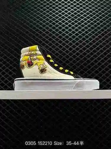 5 Vans Popular personaje de dibujos animados Simpson Zapatos de lona de corte alto para hombres y mu