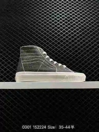 Vans Sk8-Hi Gris Cookie Head Vans Oficial High Top Casual Zapatos de lona vulcanizada Denim Gris Mat