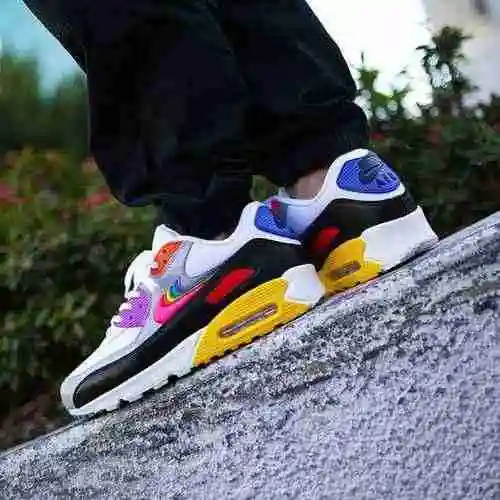 Nike Nike Air Max 90 BETRUE Rainbow Collection Nueva suela exterior, nueva forma de horma, tamaño de