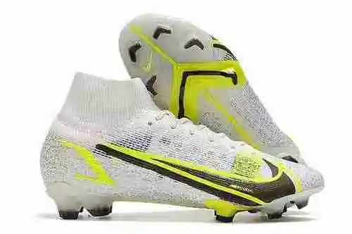 Llegó/heredado) Nike Assassin 14th Generation Blanco Verde High Help Tejido impermeable FG Bota de f