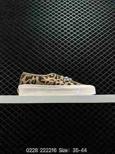 Vans Vault OG Authentic LX Leopard Print Zapatos de tabla bajos de lona de rama de gama alta con est