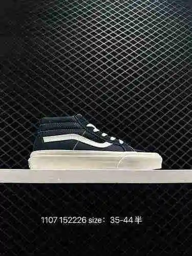 3 Vans Sk8 Mid Reedición Vans Azul marino Mid Top Zapatos de tabla casuales Vulcanización súper vers