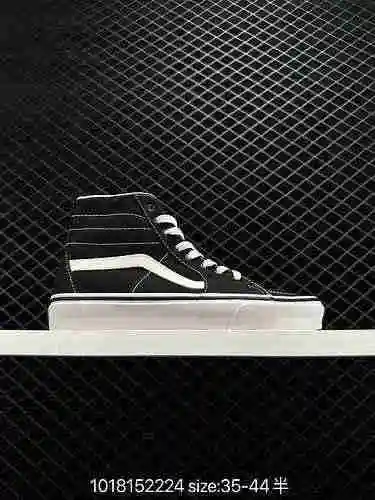Vans SK8-Hi Zapatos de tabla vulcanizados de lona de caña alta clásicos de gama alta en blanco y neg