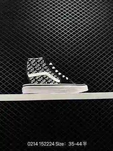 2 [Día de San Valentín] Vans Official Old Skool Black Logo Print Vintage High Street Zapatos altos p
